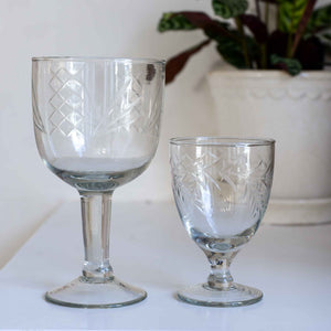 White Wine Vintage Style Glass