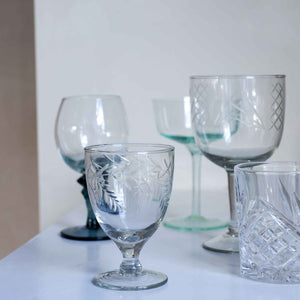 White Wine Vintage Style Glass