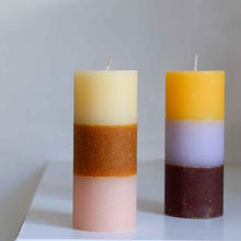 Load image into Gallery viewer, Broste Rainbow Pillar Candle in Tequila Sunrise Two Size Options