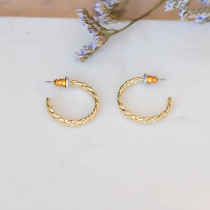 Pilgrim Kalila Twirl Hoop Earrings in Gold or Silver