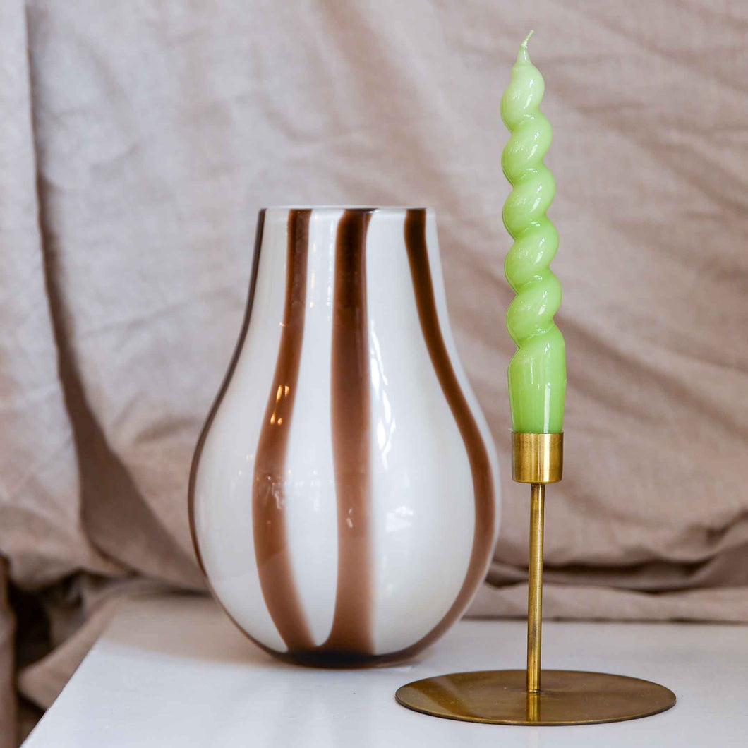Wavy Candle in Pistachio