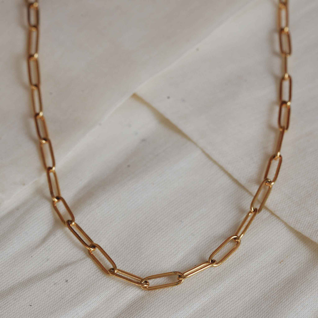A Weathered Penny Gold Plated Cable Chain Necklace
