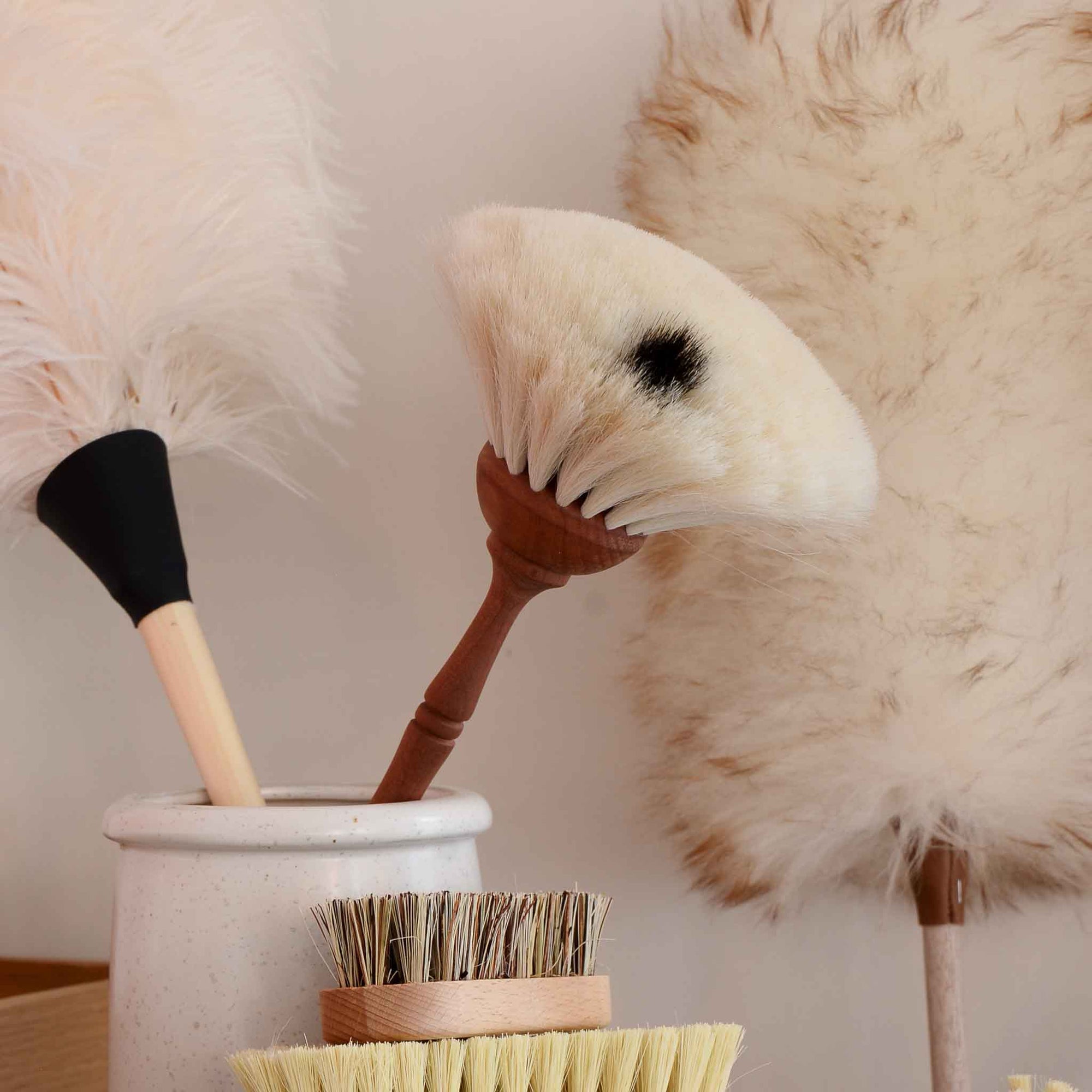 Redecker Dust Brush in Oiled Pear wood