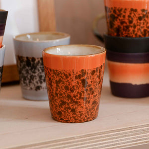 HK Living Handleless 70's Inspired Ceramic Ristretto Mug in a Variety of Colours