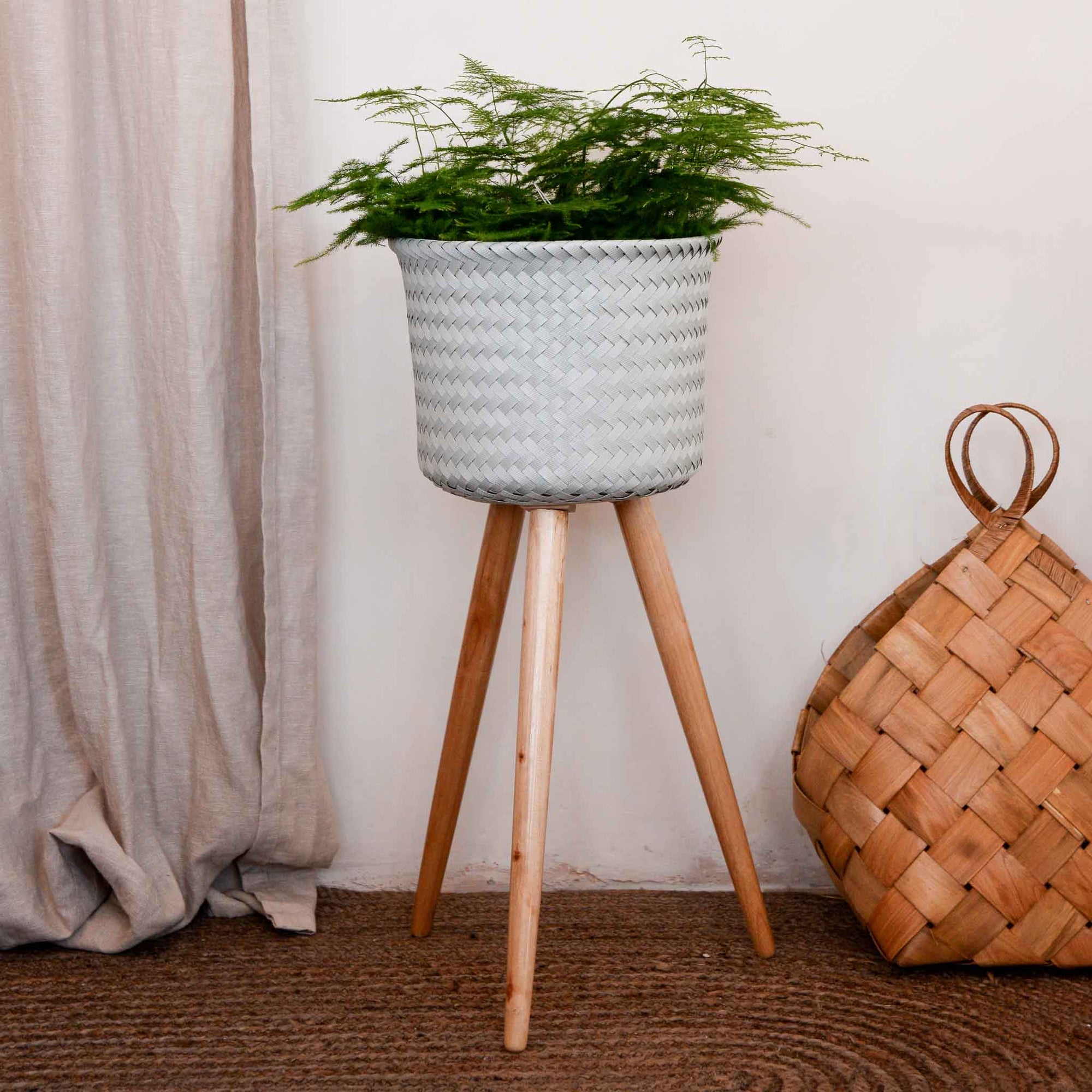 handed by up high plant stand in grayish green