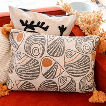 Load image into Gallery viewer, Bloomingville abstract nature cushion in recycled cotton