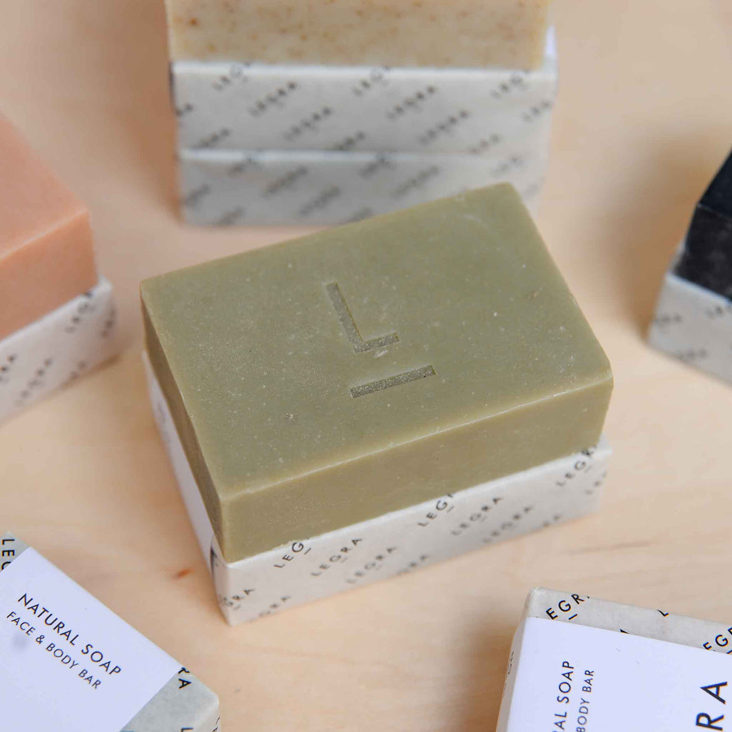 French green clay soap with lavender, geranium & patchouli