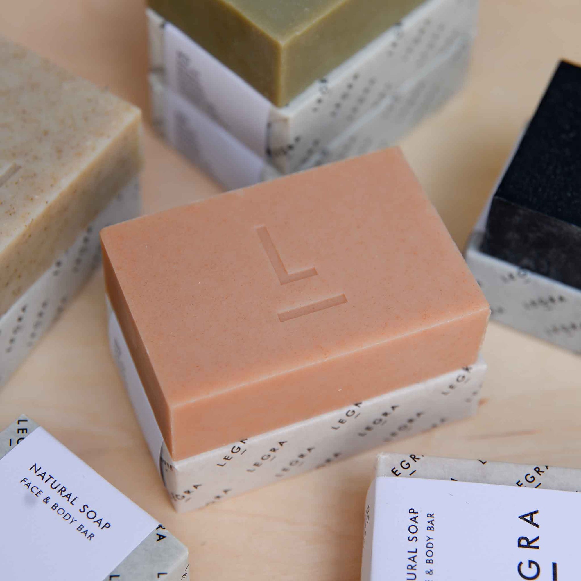 Pink kaolin clay soap with lavender & clary sage