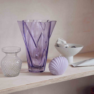 purple glass vase