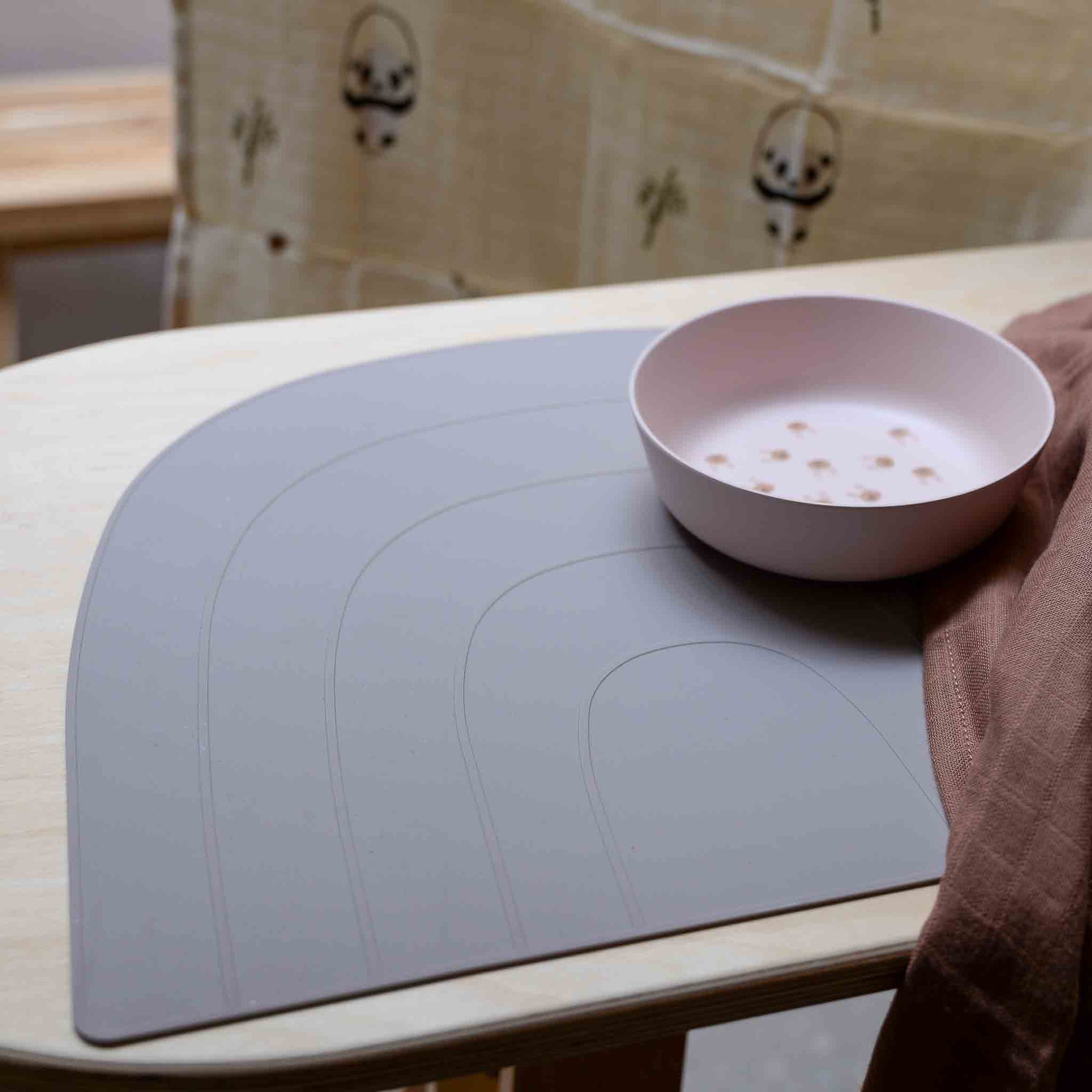 rainbow rubber placemat