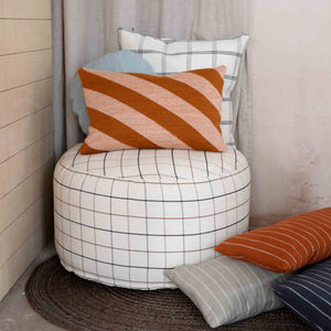 100% Cotton Takara Cushion in Striped Caramel and Rose 35 X 50