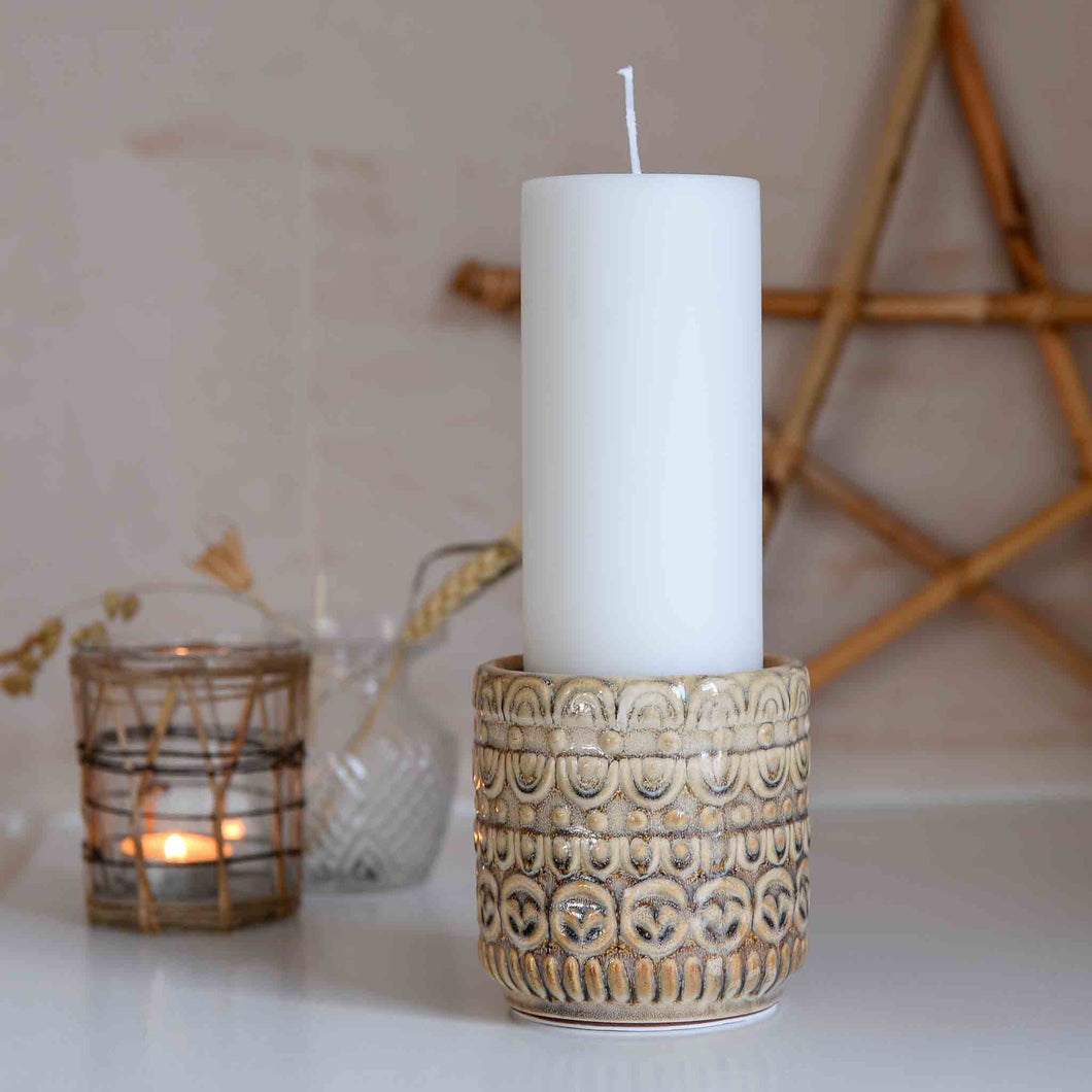 terracotta candle stand