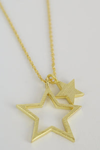 Double Gold Star Necklace