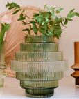 Nordal Rill Vase in Dusty Green