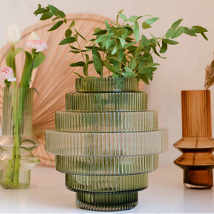 Nordal Rill Vase in Dusty Green