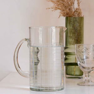 Etched Glass Jug