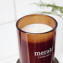 Load image into Gallery viewer, meraki burgandy close up candle fragrance nordic pine 