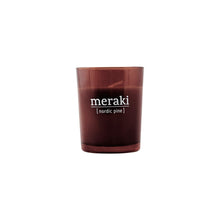 Load image into Gallery viewer, nordic pine small candle 12 hour burn time dark burgundy glass fragrance soy forrest fresh 
