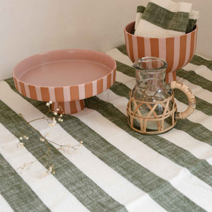 OYOY Olive Striped Table Cloth in Small or Large