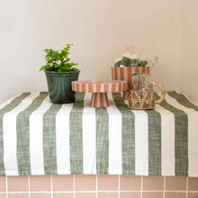 Load image into Gallery viewer, OYOY Olive Striped Table Cloth in Small or Large