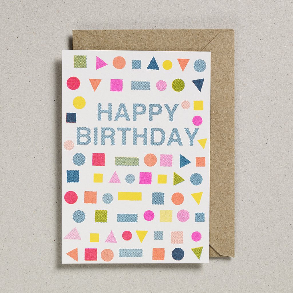 Petra Boase Riso Shapes Happy Birthday Kids' Birthday Card – Mon Pote