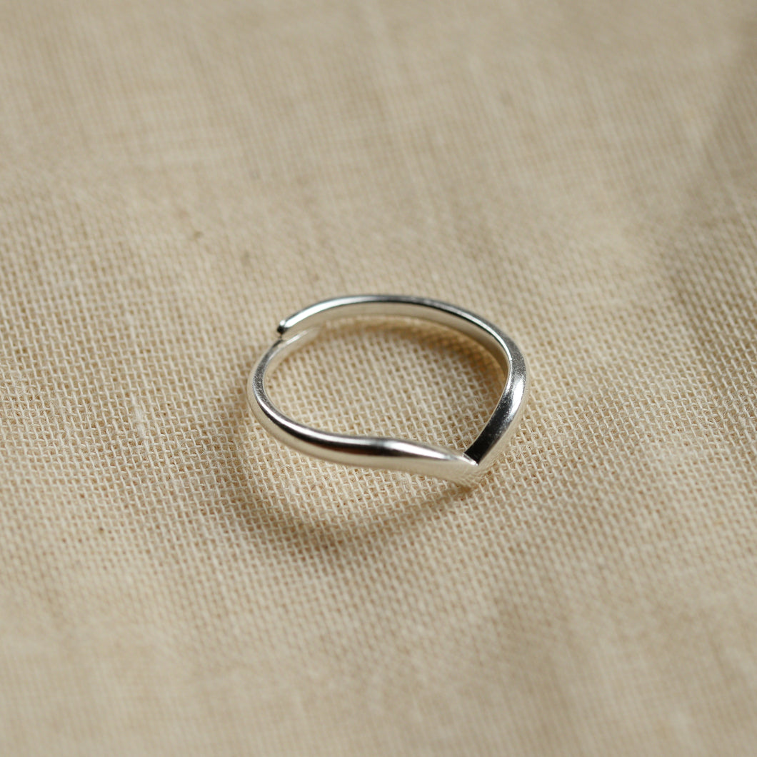 Lulu Wishbone Silver Plated Stacking Ring