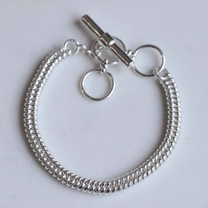 belief snake bracelet silver