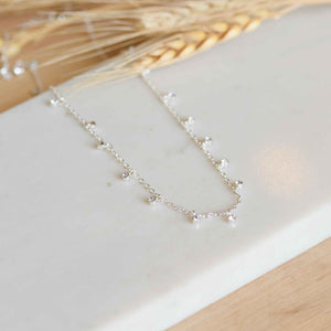 Pilgrim Maja Crystal Multi Drops Necklace in Silver