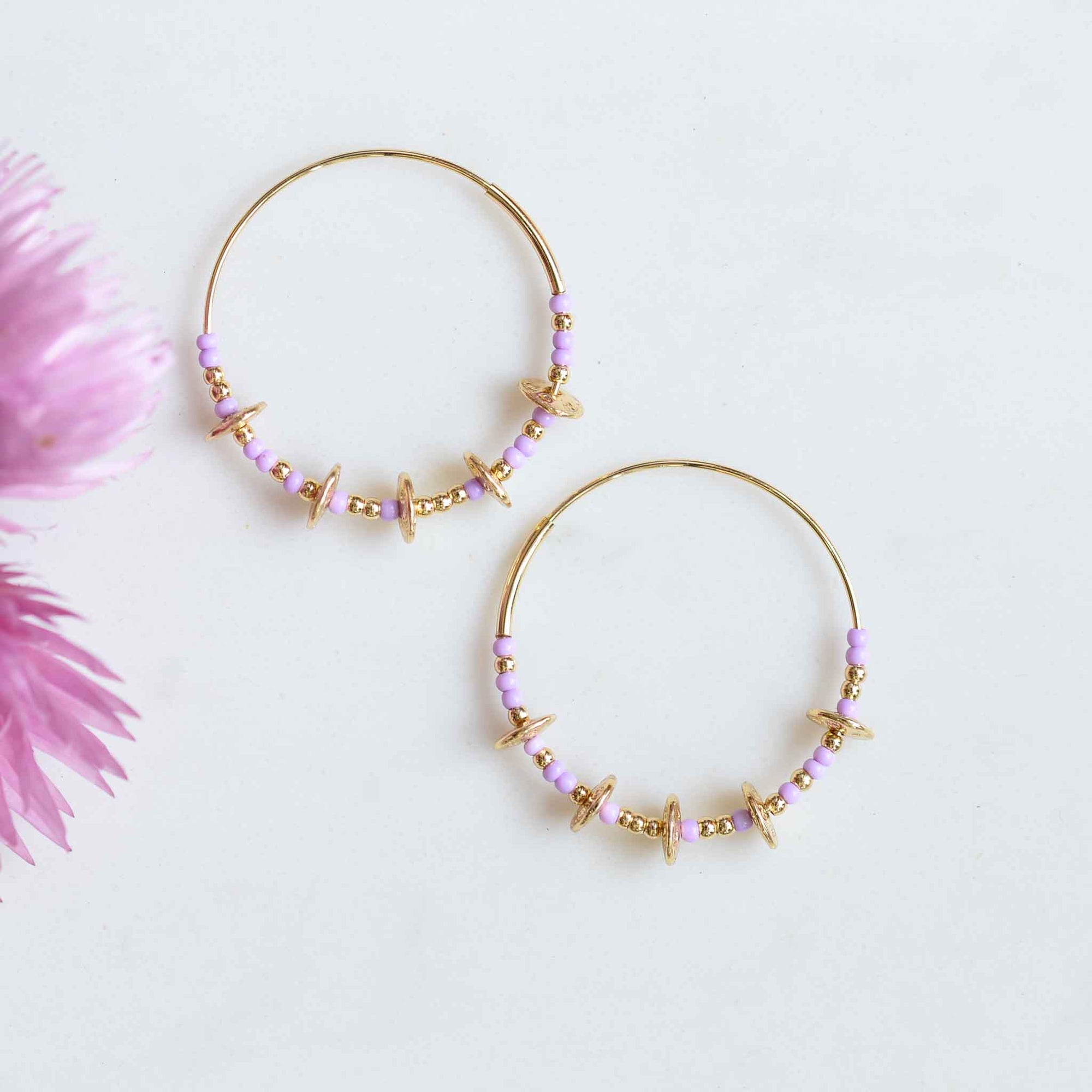 Pilgrim Energetic Purple Hoop Earrings