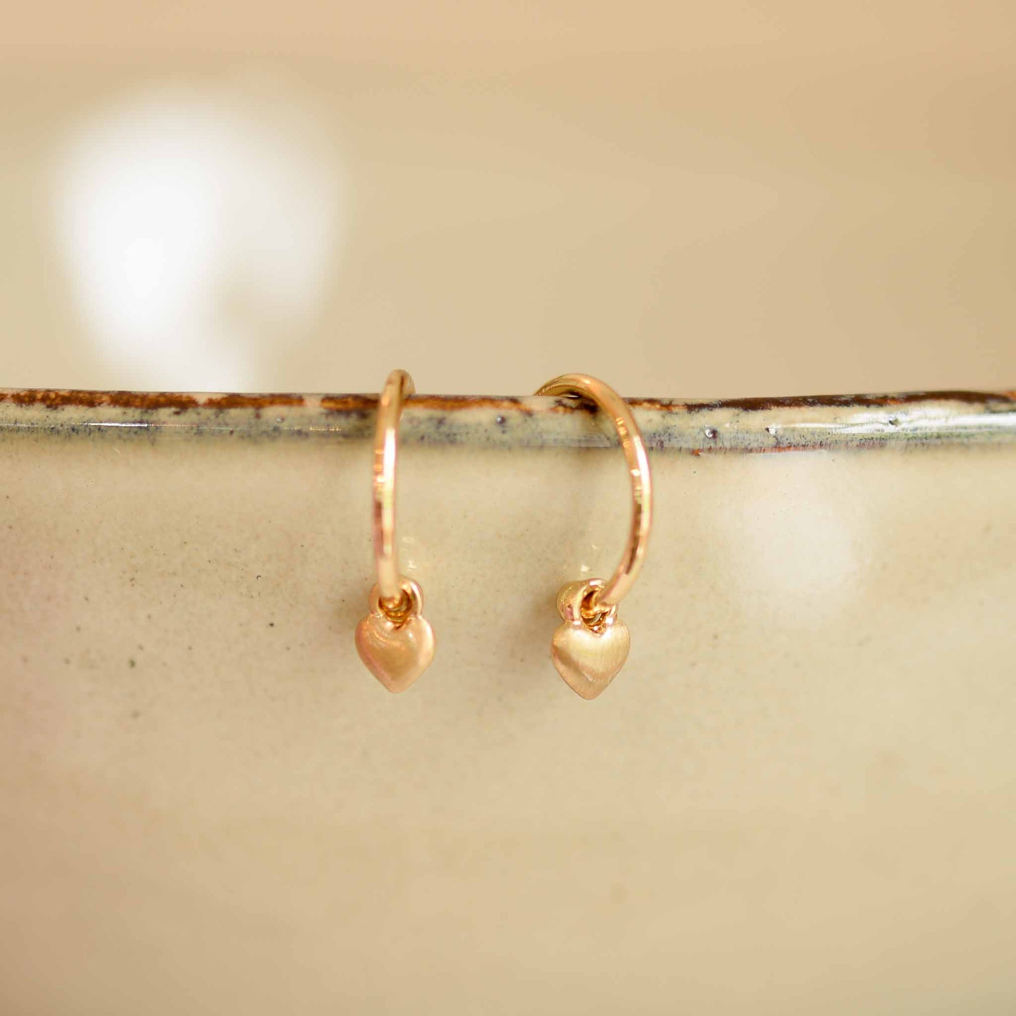 Pilgrim Sophia Heart Pendant Hoop Earrings in Gold