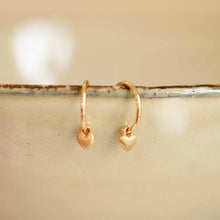 Load image into Gallery viewer, Pilgrim Sophia Heart Pendant Hoop Earrings in Gold