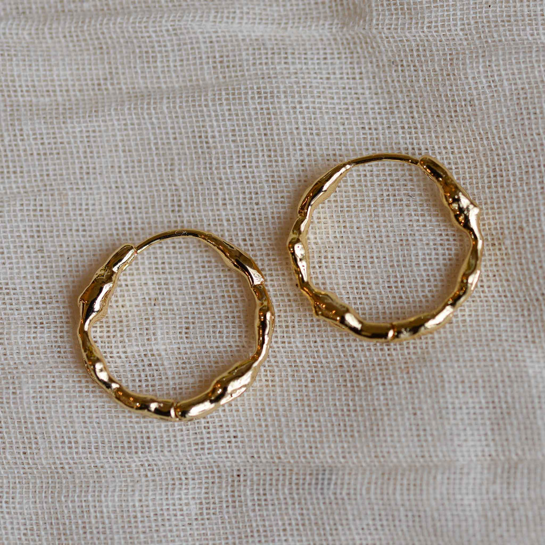 Pilgrim Zion Organic Shaped Hoops Gold Plated