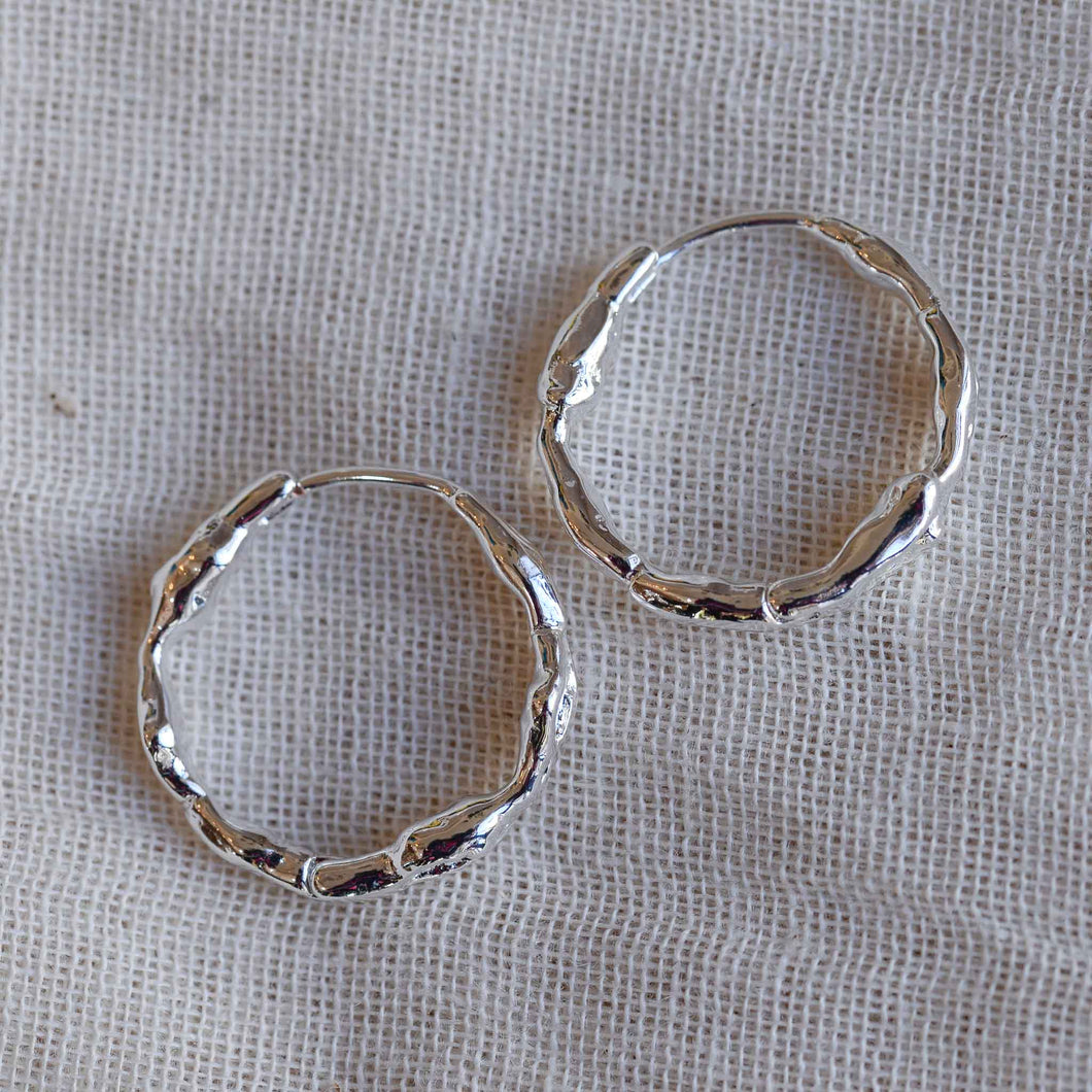 Pilgrim Zion Organic Shaped Hoops Silver Plated