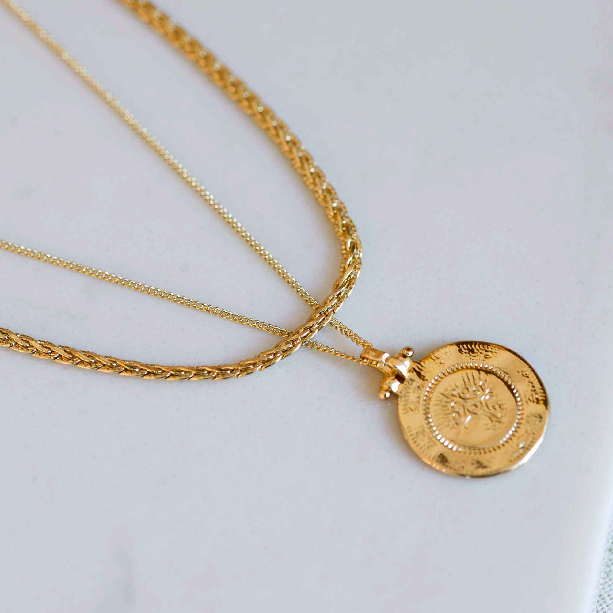 pilgrim gold coin necklace
