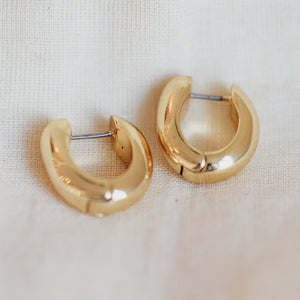 Gold Plated chunky hoops by Pilgrim