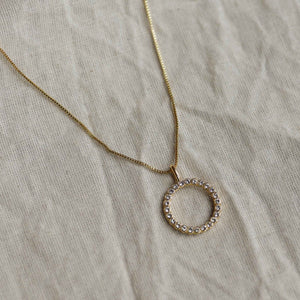 crystal circle necklace