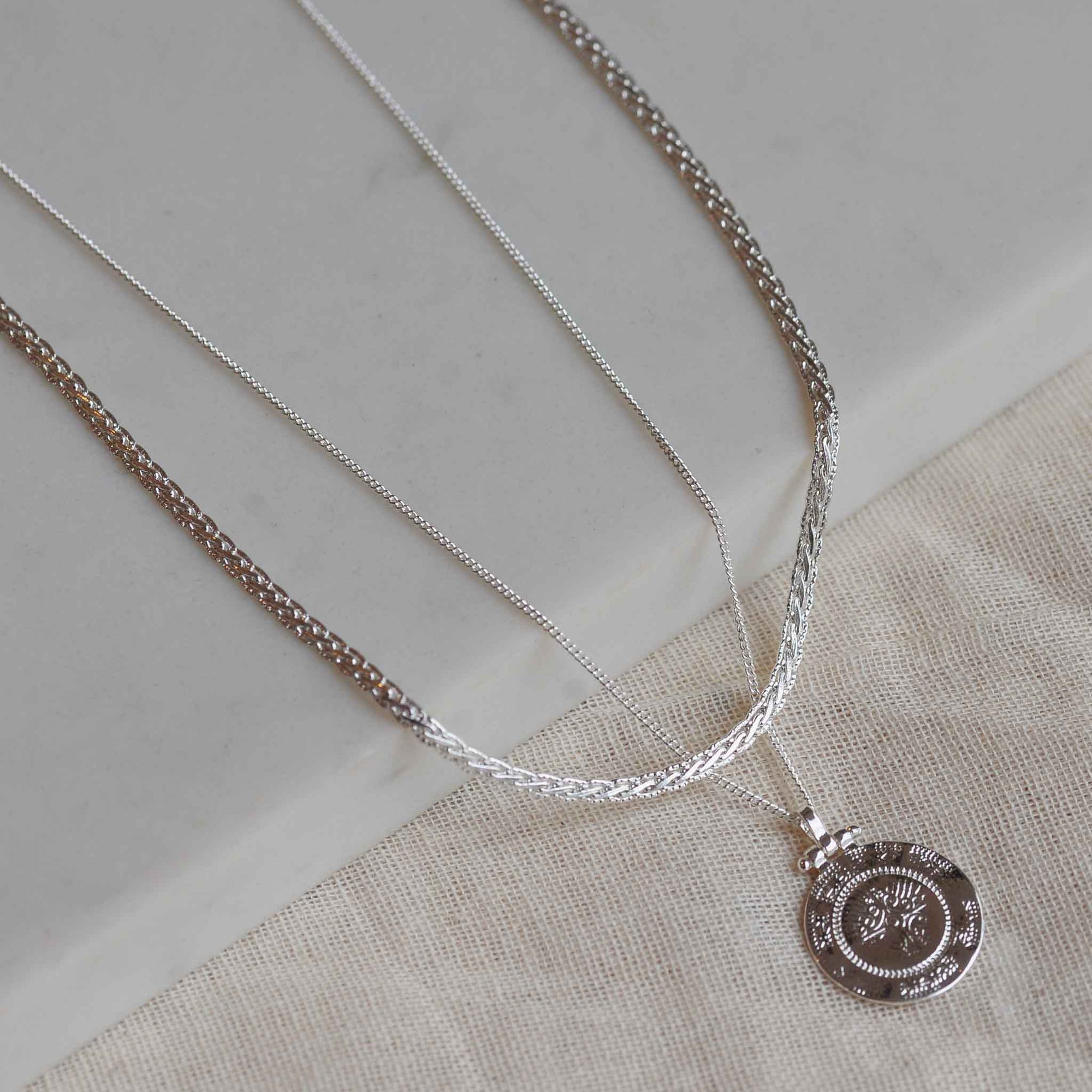 Pilgrim Nomad 2-in-1 Coin Necklace Silver Plated
