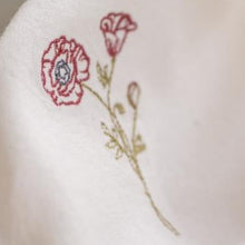 Load image into Gallery viewer, Embroidered Cotton Napkin /Floral Napkin Poppy