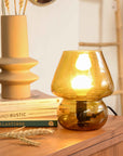 Present Time Vintage Glass Table Lamp yellow