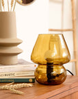 Present Time Vintage Glass Table Lamp Yellow