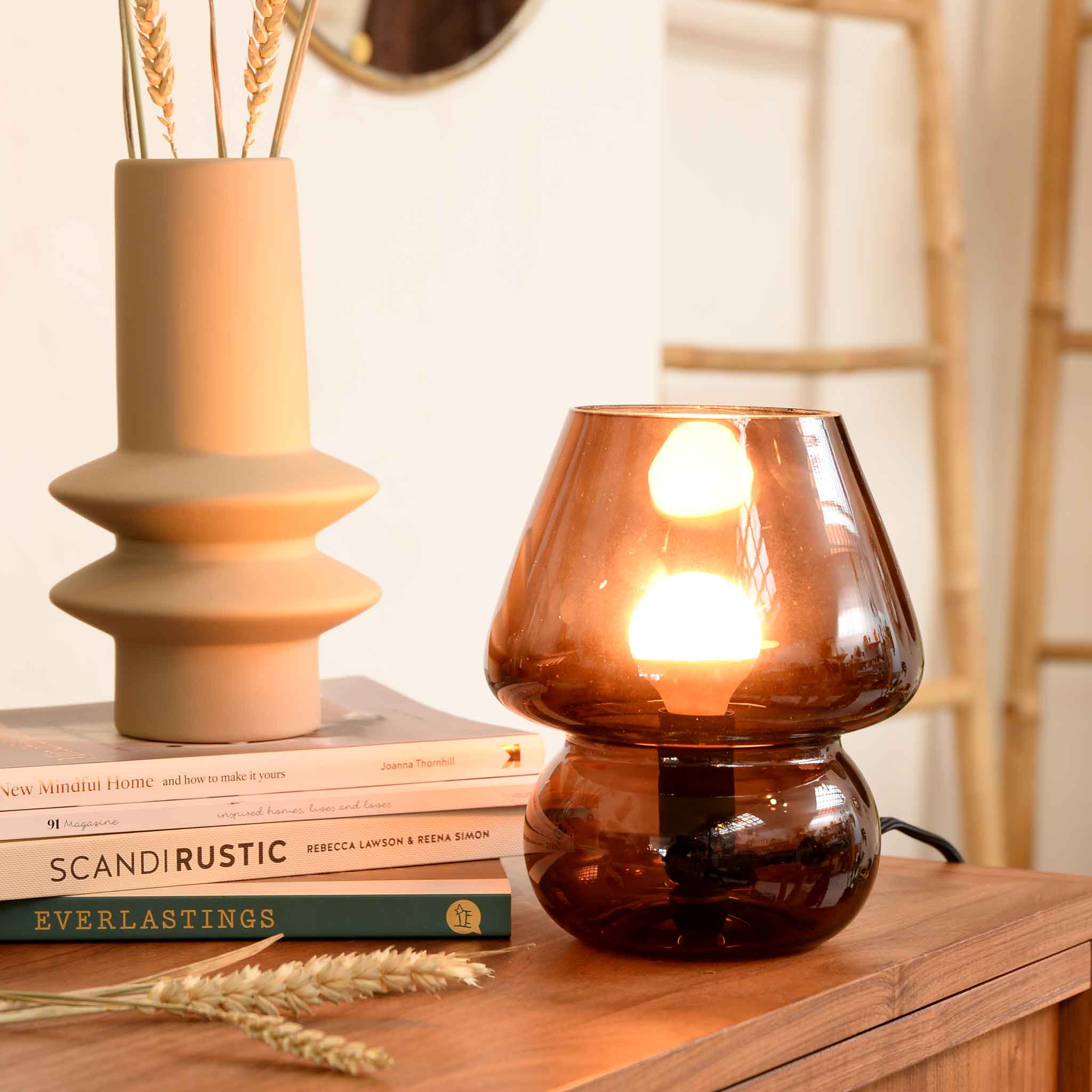 Retro glass table lamp hot sale
