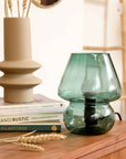 Present Time Vintage Glass Table Lamp Green