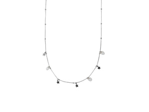 Emilia Star Charm Shell Delicate Necklace in Silver