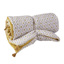 Load image into Gallery viewer, Sofa Cover or Mattress Yellow Velvet and Floral