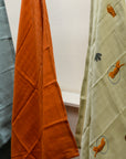 100% Organic Cotton Set of Three Baby Muslin Squares in Tiger Pattern