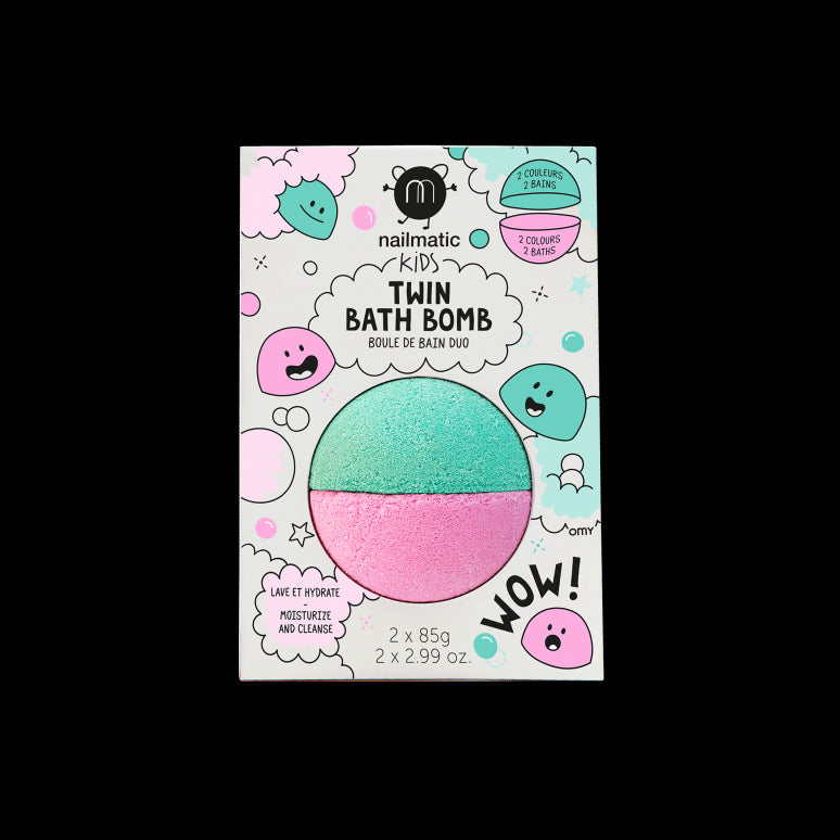 Kids Twin Bath Bomb Nailmatic / Pink & Lagoon Green