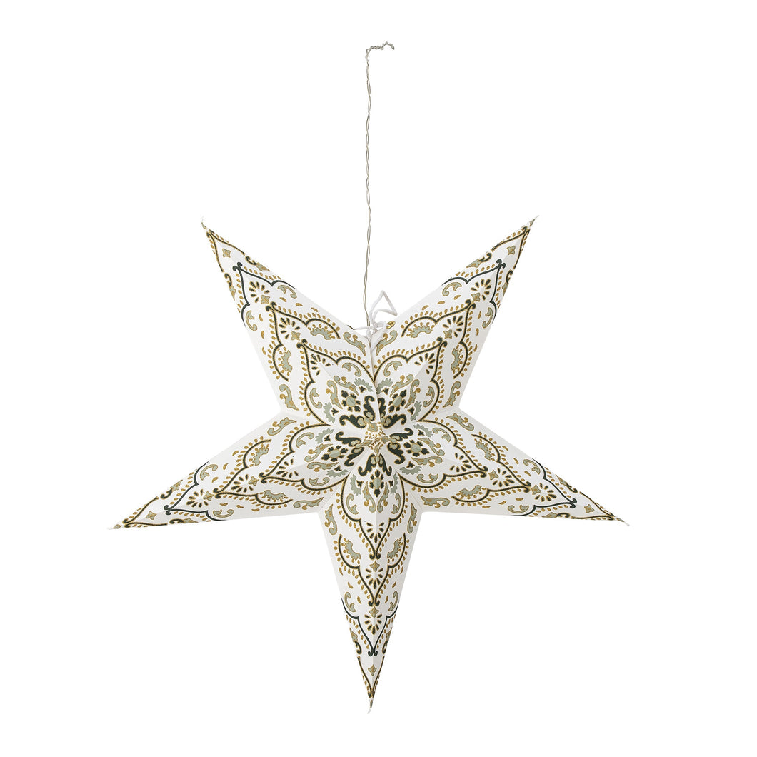 White Patterned Christmas Paper Star